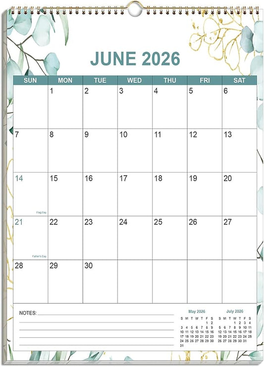 2026-2027 Calendar - Calendar 2026-2027 from July 2026 - December 2027, 18 Months Calendar/Planner with Thick Paper, 12" x 14.5", Vertical, Leaf
