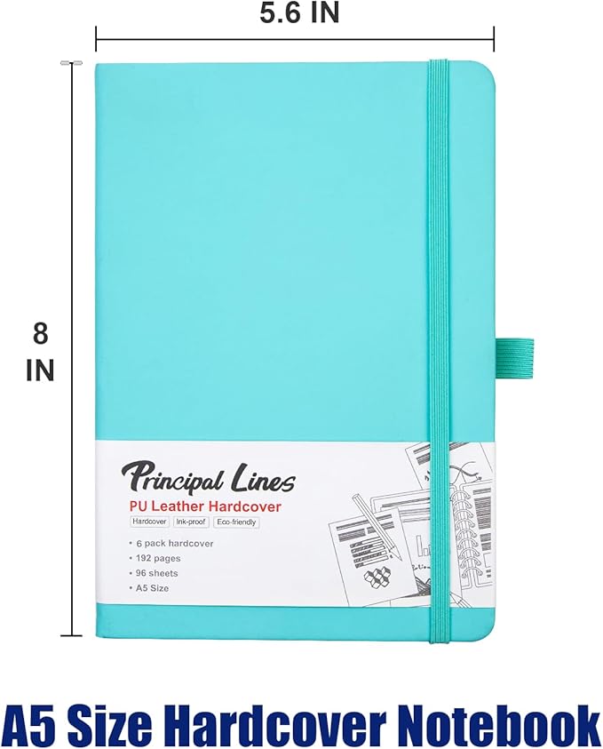 12 Pack Lined Journal Notebook - A5 Hardcover Notebooks 192 Pages, 100 GSM Thick Paper Journal, 8.3 x 5.7 inches, Journals for Writing, School Supplies, Office Supplies