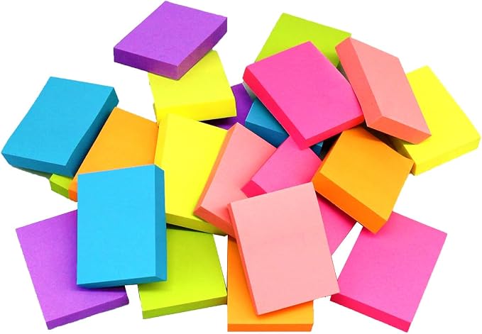 Mini Sticky Notes 1.5x2 Inches,48 Pads, Bright Colors Self-Stick Pads | 75 Sheets/Pad