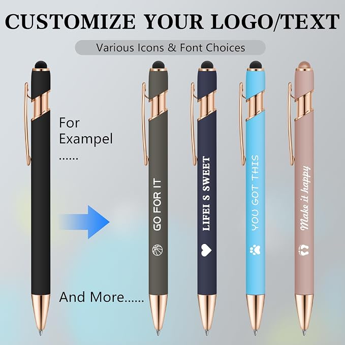 ENOMY Custom A5 Notebook Set with 10 Personalized Pens PU Leather Journal Gift, Silver