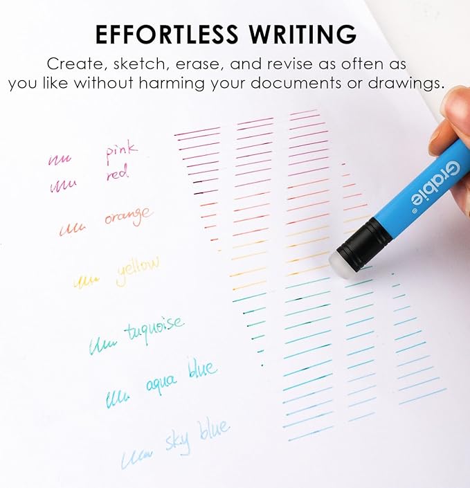 Grabie Erasable Gel Pens, Medium Point 0.7 mm Erasable Pens, Make Mistakes Disappear for Drawing Writing Planner, Pack of 9 Assorted Colors