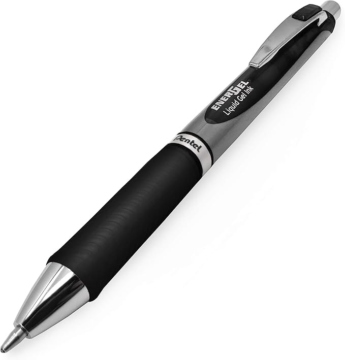 Energel BL80 Retractable Liquid Gel Ink Rollerball Pen - 1.0mm - Black - Pack of 5