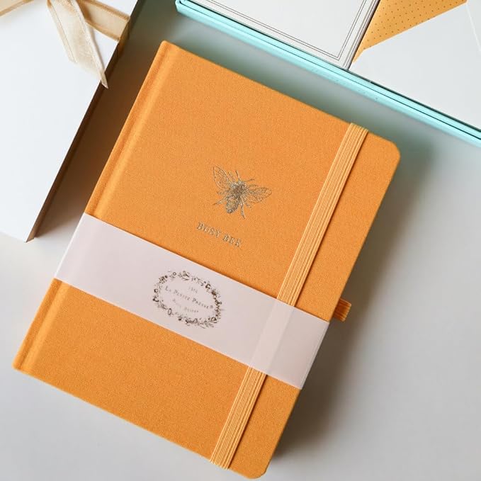 Graphique L’orange Lined Journal Plus Pen Luxe Collection, Hardcover Diary Notebook for Writing, Silver Foil Embossing, 160 Pages, 6” x 8”