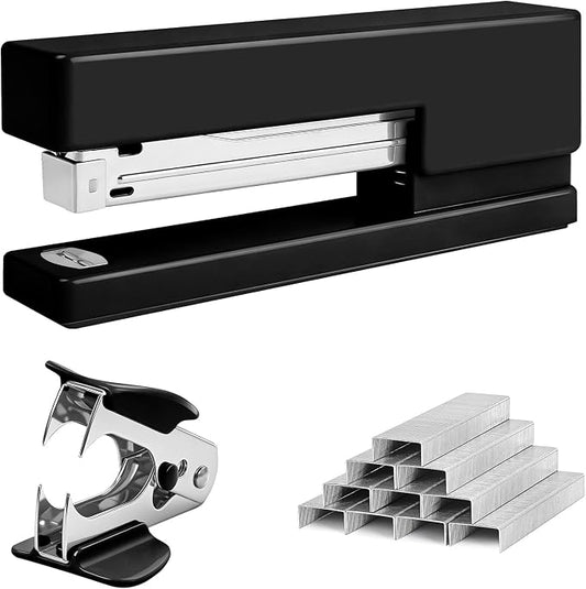 Office Desktop Stapler - 25 Sheet Capacity with 830 Staples and Staple Remover,Staplers for Desk,Non-Slip for School, Home, Black