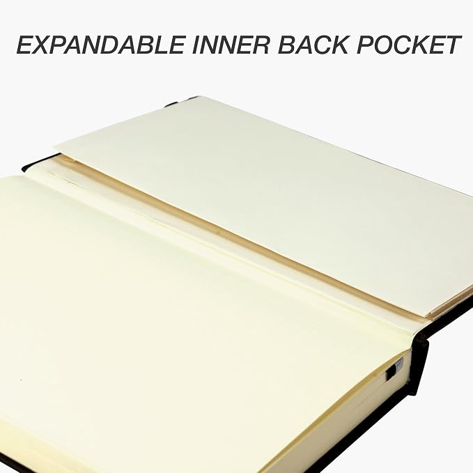 Samsill Classic Hardcover Notebook, 240 Lined Notebook Pages, Black, 5.25 x 8.25 Inch