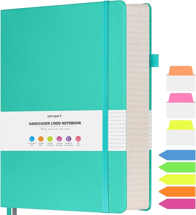 College Ruled Notebook B5, 312 Numbered Pages Diary, Lined Leather Journal | Extra-Thick with 2X Writing Space, 100gsm No Bleed Paper, Hardcover, Lay-Flat, for Work, School, Meeting Notes & Journaling