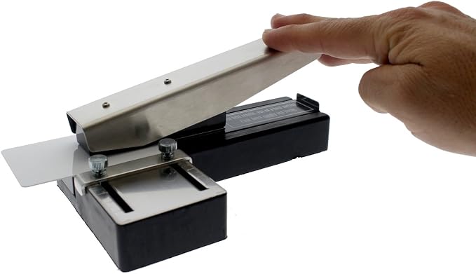 Heavy Duty Stapler Style ID Badge Slot Hole Punch (Rectangle) - with Adjustable Guides and Non-Skid Base for PVC & Plastic and Laminated Paper Cards by Specialist ID