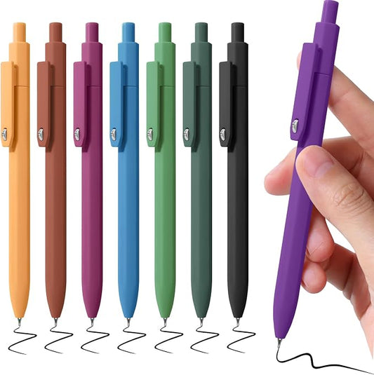 Piochoo Gel Pens, 8 Pack Fine Point Black Ink Smooth Writing Ink Pen, Retractable Quick Dry Aesthetic Cute Pens for Women Nurses School Office Supplies