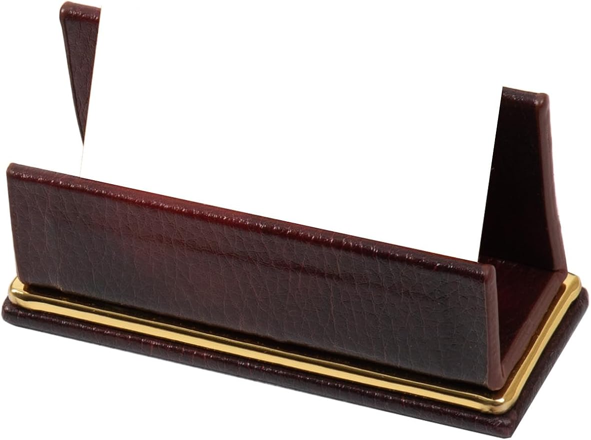 Cloud Luxury Leather Desk Set – 10 Piece Executive Desk Organizer with Desk Pad, Double Document Tray, Pen Holder, Memo Holder, Business Card Holder & Phone Stand – Gold Office Accessories (Burgundy)