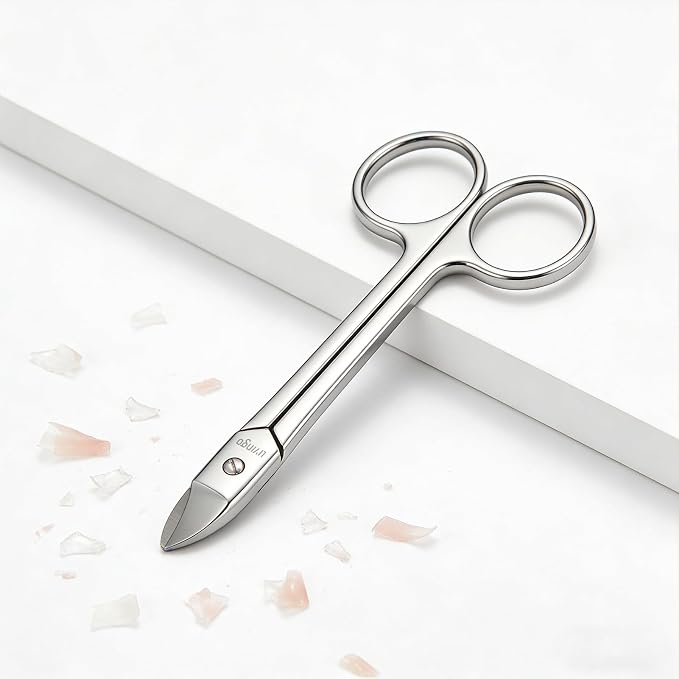 LIVINGO Toenail Nail Scissors Long Handle Stainless Steel | Sharp Cutting Edge, Thick Hard Nail Trimming, Manicure Pedicure Tool, Comfortable Grip for Men Women