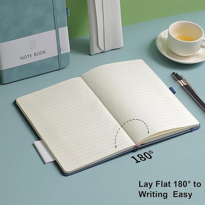Personalized Notebook with Pen - Customizable A5 Journal Notebook Daily Journals For Writing - 5.8 x 8.3 Journal with 192 Pages 100Gsm Lined Paper for School, Travel, Business, Green