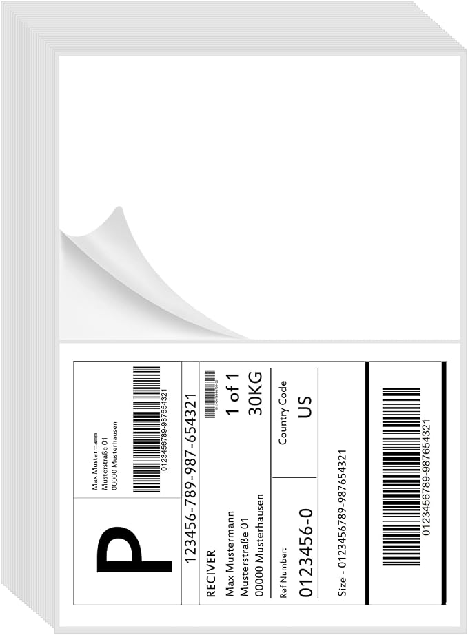 1000 Half Sheet Self Adhesive Shipping Labels, 8.5" x 5.5" Address Labels Laser/Ink Jet White Blank Shipping Stickers(500 Sheets) | Address Labels Laser/Ink Jet White Blank (500 sheets=1000 Labels)