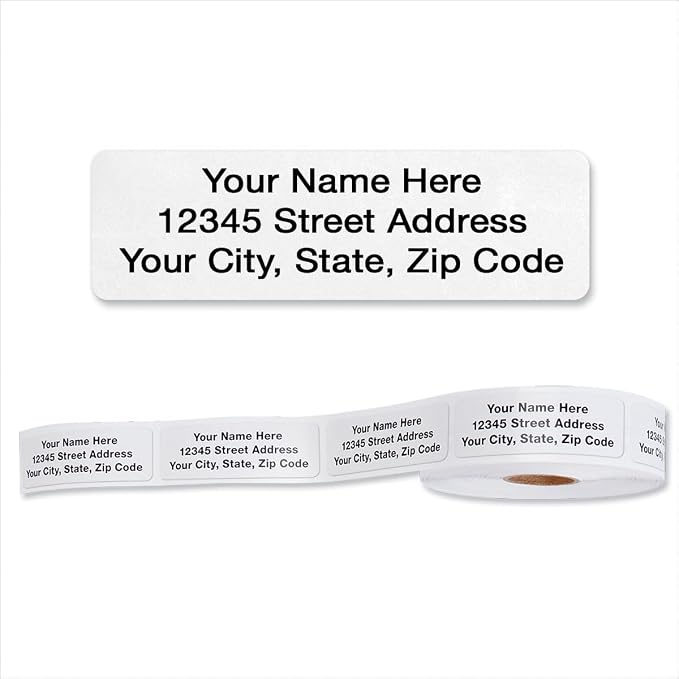 Colorful Images Personalized Return Address Labels | Gloss White, 125 Count, Self-Adhesive, Without Dispenser, Customize with Name & Shipping Address