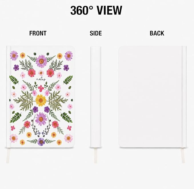 WORLD TRAVELER Large Lined Journal Notebook 256 Ruled White & Ivory Pages | Lay-Flat Binding, Gilded Page Edges Resist Wear, Reinforced Square Corners, Bleed-Resistant Smooth Paper