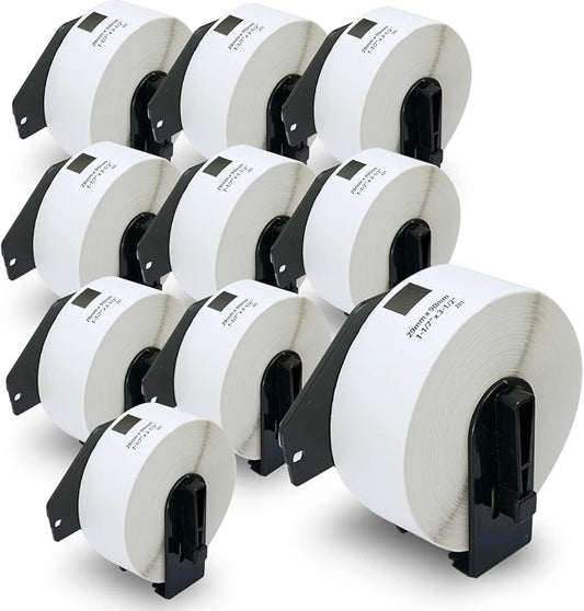 BETCKEY - Compatible Address Labels Replacement for Brother DK-1201 (1.1 in x 3.5 in), Use with Brother QL Label Printers [10 Rolls/4000 Labels]