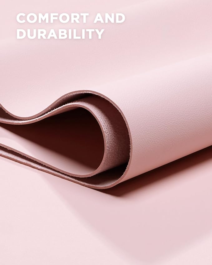 YSAGi 35.4" x 17" Large PU Leather Desk Mat for Keyboard and Mouse - Waterproof Non-Slip Desk Pad Protector for Office, Home, Writing Desk, Pink