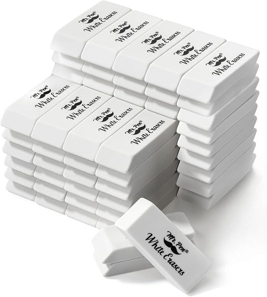 Mr. Pen- White Pencil Eraser, 72 Pack | Large Latex Free Block Erasers Bulk for School, Office, Art Sketching, Homework, Exams, Clean Smudge-Free Correction