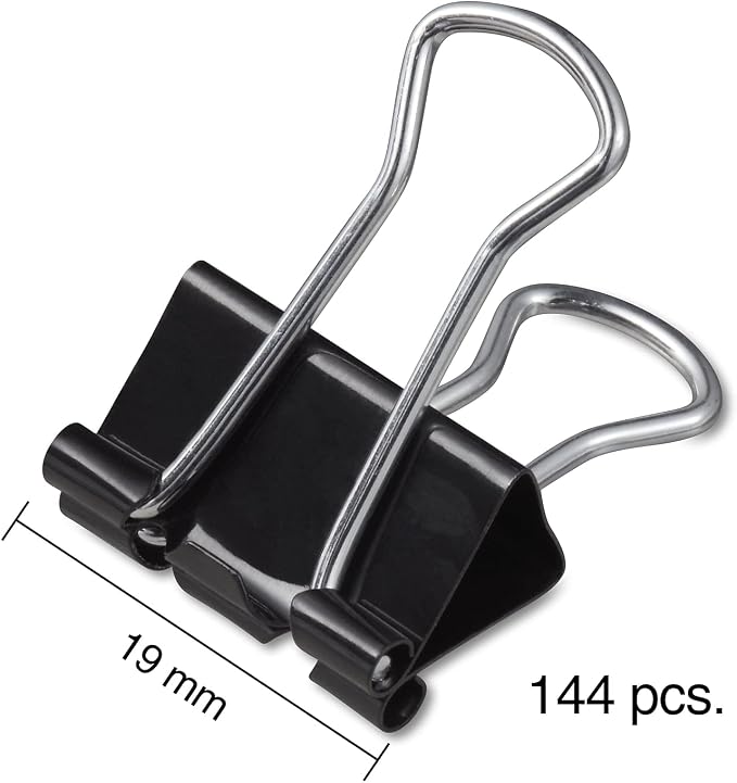Staples Binder Clips, Small Size, 0.75" Width, Black, 432 Pack – Compact Clips for Paper Bundling & Office Filing