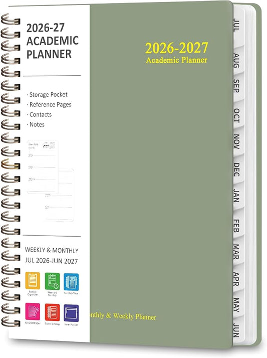 Planner 2026-2027, Weekly and Monthly Academic Planner, July 2026 - June 2027, Hardcover Calendar Agenda Book for School Year Planning, School Supplies for Teacher and Student, Letter Size(8.5'' x 11'')