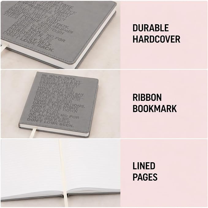 WORLD TRAVELER Large Lined Journal Notebook 256 Ruled White & Ivory Pages | Lay-Flat Binding, Gilded Page Edges Resist Wear, Reinforced Square Corners, Bleed-Resistant Smooth Paper