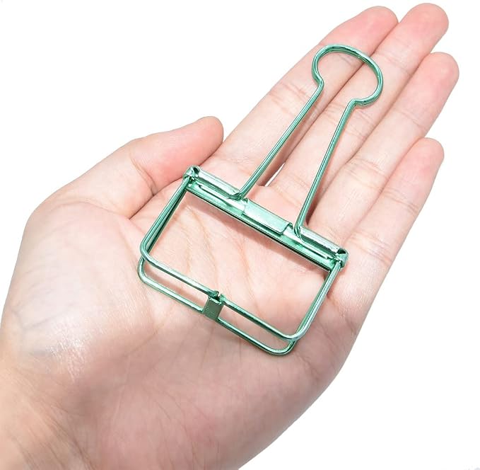 Extra Large Binder Clips 2 Inch, Big Paper Clamps Green for Office School Supplies (15Pcs)