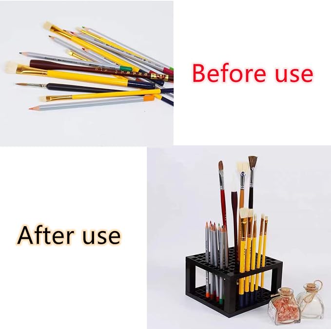 Feadily (2 Pack) 96 Hole Pencil Holder Organize, Desk Organizer for Pens, Pencils, Art brushes, Colored Pencils, Carving, Prying and Modeling Tools