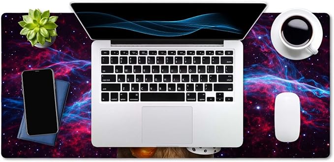 SSOIU Extended Mouse Pad, XXL Gaming Mouse Pads, Large Big Mousepad Laptop Computer Keyboard Mat Desk Pad with Non-Slip Base Stitched Edge for Gaming Office, 35.5 x 15.7 inch, Funny Cat