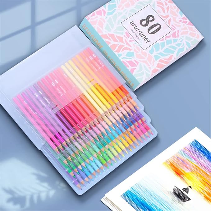 80 Colored Pencils, Bright Colors Non-toxic Colour Pencil Set, Professional Soft Core Oil Sketching Pencils, Drawing School Supplies for Art, Sketching, Painting