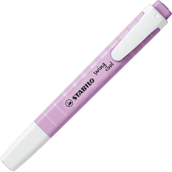 STABILO - swing cool Pastel - Highlighter - Pack of 4 - Hint of Mint, Pink Blush, Lilac Haze, Touch of Turquoise | Pack of 4 - Hint of Mint, Pink Blush, Lilac Haze, Touch of Turquoise