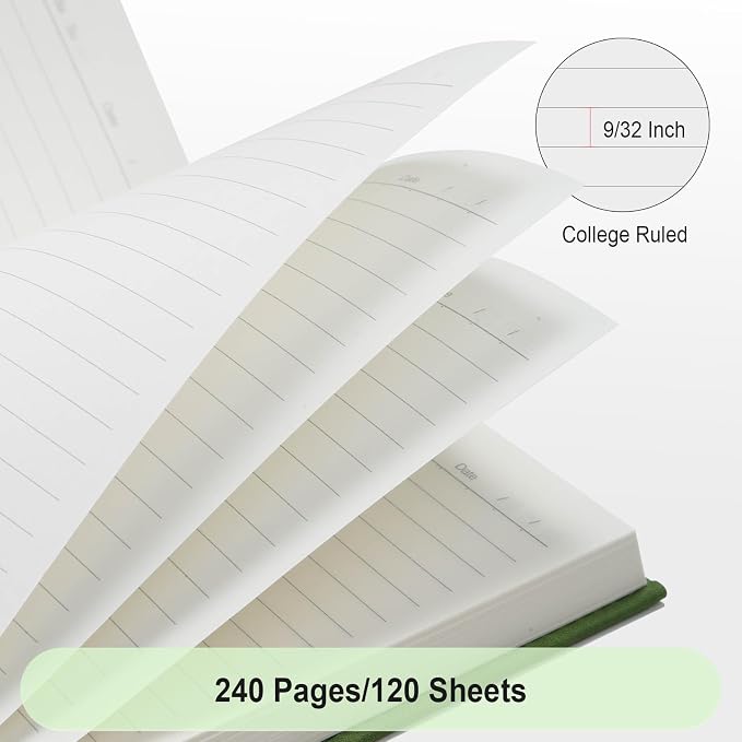 Comix 3 Pack Lined Journal Notebooks for Work, 240 Pages, 5.5"x8.3", Hardcover, A5 Medium College Ruled, Journaling Notebooks for Notes-Taking, Fits for Office School Home, Cool Hues