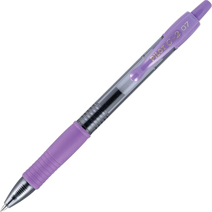 Pilot G2 Premium Gel Roller Pens, Fine Point 0.7 mm, Purple Ink, Pack of 12 - Ideal for School, Journaling and Office Writing