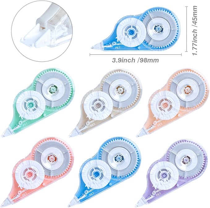 Correction Tape, 12 Pack Correction Tape Dispenser, Easy to Use Applicator for Instant Corrections, Study Supplies and Office Products, 144mx5mm