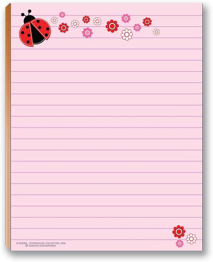 Cute Notepads - 4 Assorted Pads - USA Made - Ladybug, Bee, Butterfly, Dragonfly - Fun Small Gift