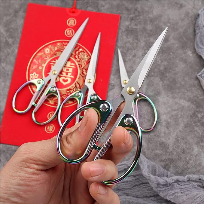 5" All Stainless Steel Office Scissors,Ultra Sharp Blade Shears,Sturdy Sharp Scissor for Office Home School Sewing Fabric Craft Supplies Multipurpose Scissors Colorful