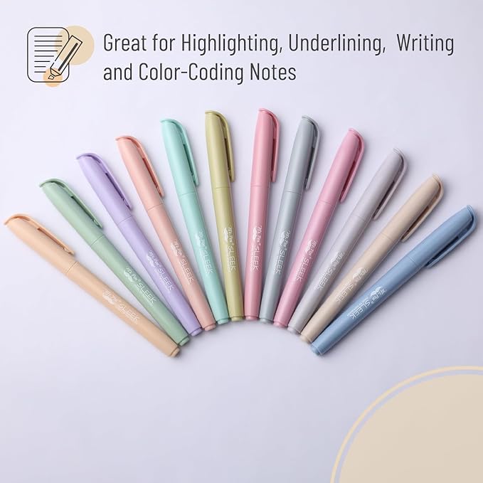 Mr. Pen- Highlighters, 12 Pack, Earthy Colors, Chisel Tip, Quick-Dry | Smear-Resistant, Odorless Highlighters for School, Office & Journaling