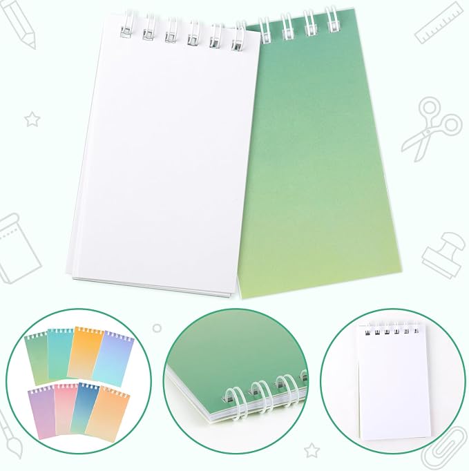 Small Spiral Notebook 24 Pcs Mini Journal Pocket Notebooks Set Colorful Cover Notebooks for Kids Party Supplies Teacher Children Classroom Rewards