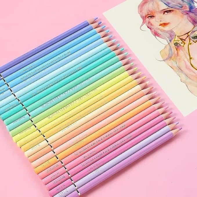 50 Colored Pencil Set, Professional Pastel Coloring Pencils, Art Drawing Pencils for Adult Coloring Books, Artists Drawing, Sketching (Macaron color)