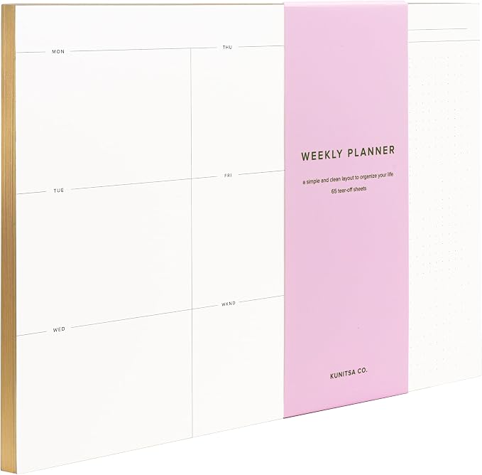 Weekly To-Do List Notepad – Desk Pad for Work and Study, Gold, 11.7x8.3 Inches