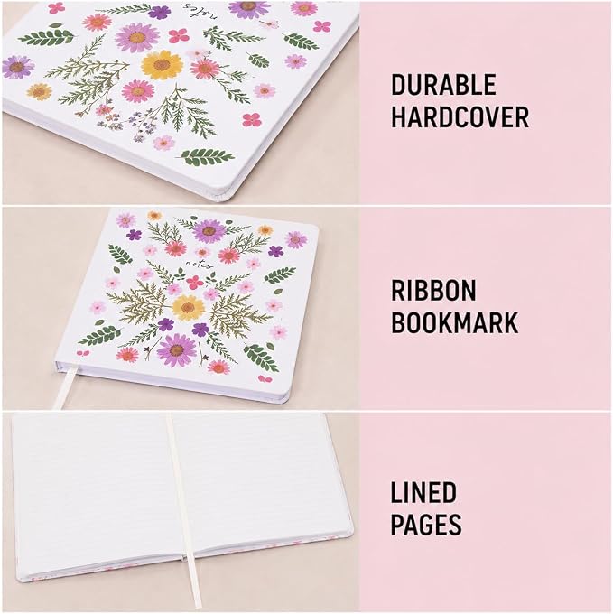 WORLD TRAVELER Large Lined Journal Notebook 256 Ruled White & Ivory Pages | Lay-Flat Binding, Gilded Page Edges Resist Wear, Reinforced Square Corners, Bleed-Resistant Smooth Paper