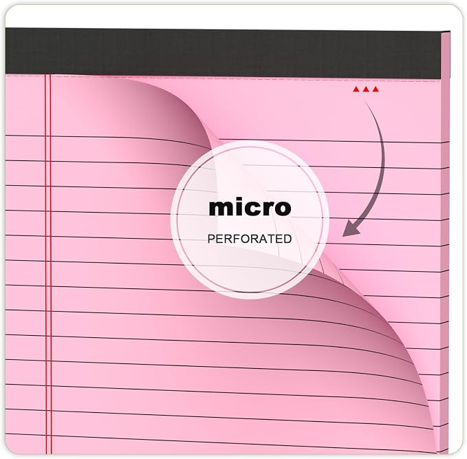 AILZFEI Pink Purple Small Legal Pad 5 x 8 College Ruled Color Legal Pads Paper Notepads 6 Pack Sturdy Back Writing Pads 5 x 8 Note Pads Perforated Narrow Ruled Pads of Paper
