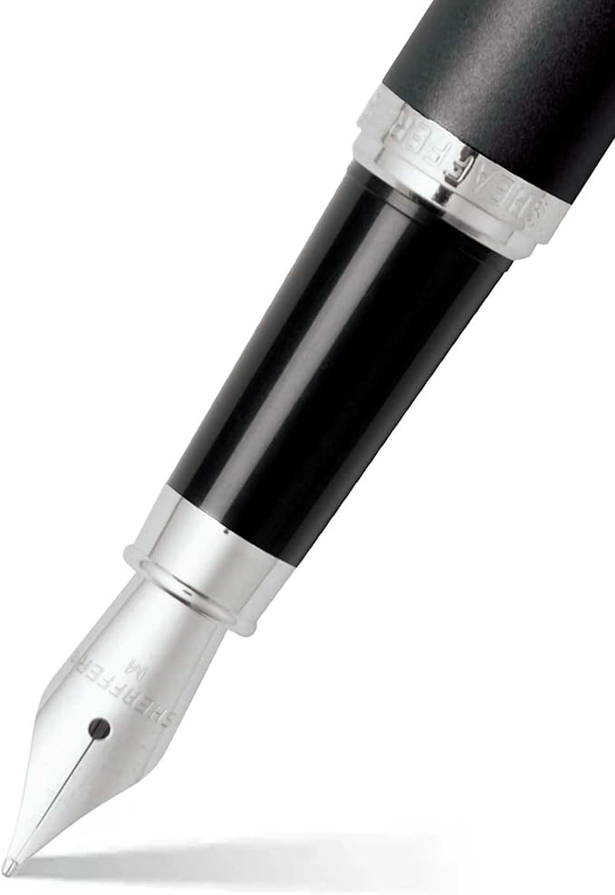 Sheaffer VFM Matte Black Fountain Pen with Chrome Trim and Medium Nib