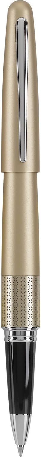 PILOT Metropolitan Collection Gel Roller Pen, Gold Barrel, Zig-Zag Design, Fine Point, Black Ink (91203)