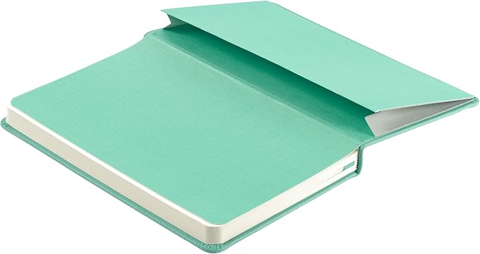 Leather Notebook, Writing Journal, Full-Grain Leather, Narrow Ruled Paper, Notebooks for Work & School, Reef Blue (8.4" x 5.4”)