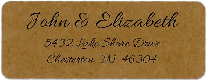 Personalized Return Address Labels - Simple Unique Design - Available in White, Clear, Kraft, Gold, or Silver Labels -120 Labels - 120 Envelope Seals Included - Made in the U.S.A. (Kraft)