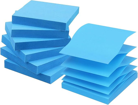Early Buy Pop Up Sticky Notes, 3x3 in, 6 Pads, 100 Sheets/Pad, (Blue) | refillable design, repositionable adhesive, ideal for reminders and office organization