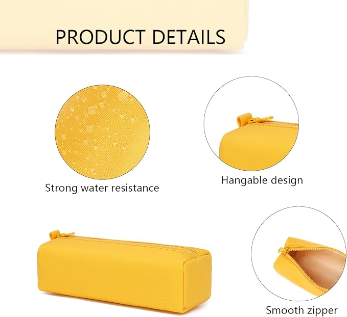 Pencil Case Lightweight and Durable Ideal Pencil Pouch for School and Office Supplies (Yellow,Oxford)