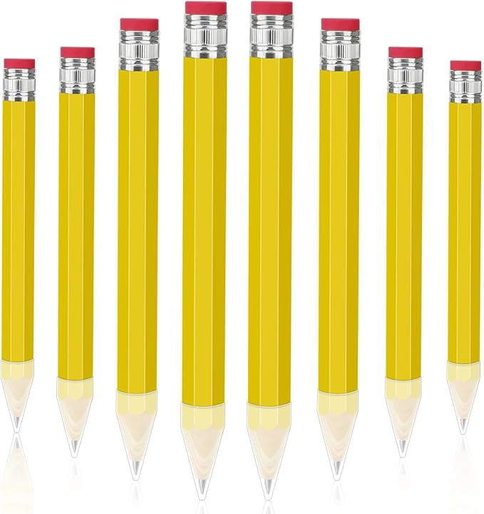 SAYAYA 8 Pack Jumbo Wooden Pencils 13.5 Inch Funny Giant Novelty Pencils for Gag Gifts, School Props, Birthday Parties, Decorative Use & Art Projects, Home Office Supplies, Yellow