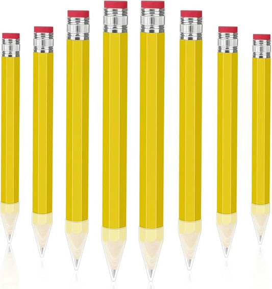 SAYAYA 8 Pack Jumbo Wooden Pencils 13.5 Inch Funny Giant Novelty Pencils for Gag Gifts, School Props, Birthday Parties, Decorative Use & Art Projects, Home Office Supplies, Yellow