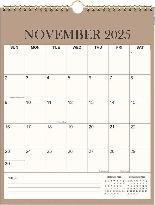 Calendar 2026-2027 - 18 Months Wall Calendar from July 2026 - June 2027, Vertical Calendar, 12" x 14.5", Beige