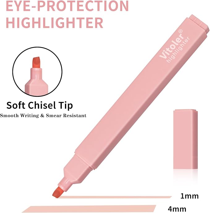 Piochoo Highlighters and Gel Pens,6Pcs Pastel Colors Bible Highlighters and 6Pcs Black Ink Pens for Journaling Planner Notes School Supplies